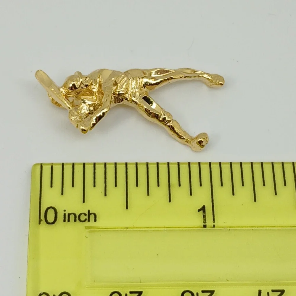Karatbond Vintage Y2K Baseball Player Batter Charm Gold Made  USA New-Old-Stock
